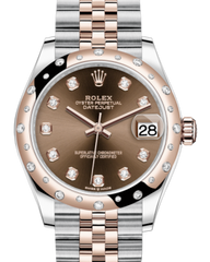 Rolex Lady-Datejust 31 Rose Gold/Steel Chocolate Diamond Dial & Domed Set with Diamonds Bezel Jubilee Bracelet 278341RBR