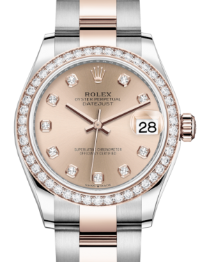 Rolex Lady-Datejust 31 Rose Gold/Steel Rose Diamond Dial & Diamond Bezel Oyster Bracelet 278381RBR