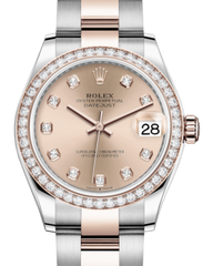 Rolex Lady-Datejust 31 Rose Gold/Steel Rose Diamond Dial & Diamond Bezel Oyster Bracelet 278381RBR