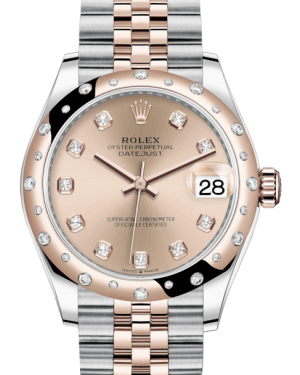 Rolex Lady-Datejust 31 Rose Gold/Steel Rose Diamond Dial & Domed Set with Diamonds Bezel Jubilee Bracelet 278341RBR