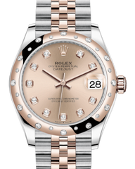 Rolex Lady-Datejust 31 Rose Gold/Steel Rose Diamond Dial & Domed Set with Diamonds Bezel Jubilee Bracelet 278341RBR
