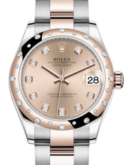 Rolex Lady-Datejust 31 Rose Gold/Steel Rose Diamond Dial & Domed Set with Diamonds Bezel Oyster Bracelet 278341RBR
