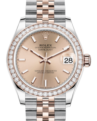 Rolex Lady-Datejust 31 Rose Gold/Steel Rose Index Dial & Diamond Bezel Jubilee Bracelet 278381RBR
