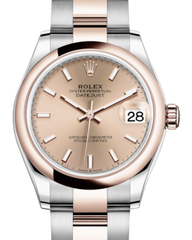 Rolex Lady-Datejust 31 Rose Gold/Steel Rose Index Dial & Smooth Domed Bezel Oyster Bracelet 278241 - Fresh - NY WATCH LAB