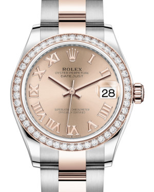 Rolex Lady-Datejust 31 Rose Gold/Steel Rose Roman Dial & Diamond Bezel Oyster Bracelet 278381RBR