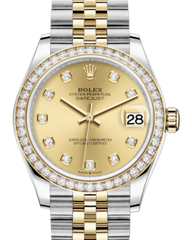 Rolex Lady-Datejust 31 Yellow Gold/Steel Champagne Diamond Dial & Diamond Bezel Jubilee Bracelet 278383RBR