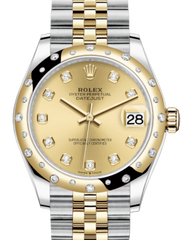 Rolex Lady-Datejust 31 Yellow Gold/Steel Champagne Diamond Dial & Domed Set with Diamonds Bezel Jubilee Bracelet 278343RBR