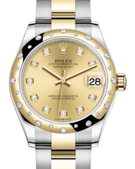 Rolex Lady-Datejust 31 Yellow Gold/Steel Champagne Diamond Dial & Domed Set with Diamonds Bezel Oyster Bracelet 278343RBR