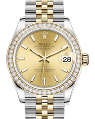 Rolex Lady-Datejust 31 Yellow Gold/Steel Champagne Index Dial & Diamond Bezel Jubilee Bracelet 278383RBR