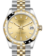 Rolex Lady-Datejust 31 Yellow Gold/Steel Champagne Index Dial & Domed Set with Diamonds Bezel Jubilee Bracelet 278343RBR - Fresh - NY WATCH LAB