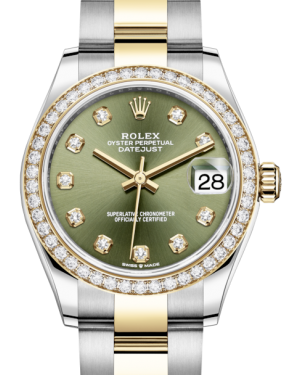 Rolex Lady-Datejust 31 Yellow Gold/Steel Olive Green Diamond Dial