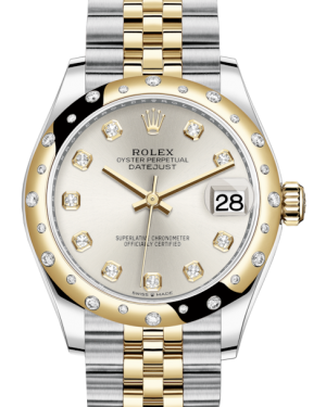 Ladies Rolex Lady-Datejust 31 Yellow Gold Silver Diamond Dial