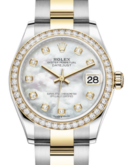 Rolex Lady-Datejust 31 Yellow Gold/Steel White Mother of Pearl Diamond Dial & Diamond Bezel Oyster Bracelet 278383RBR