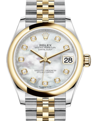 Rolex Lady-Datejust 31 Yellow Gold/Steel White Mother of Pearl Diamond Dial & Smooth Domed Bezel Jubilee Bracelet 278243 - Fresh - NY WATCH LAB