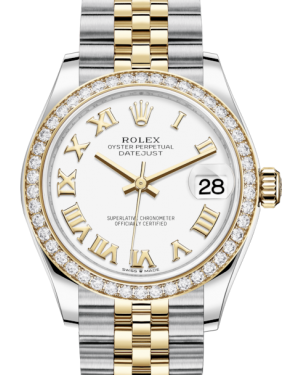 Rolex Lady-Datejust 31 Yellow Gold/Steel White Roman Dial & Diamond Bezel Jubilee Bracelet 278383RBR