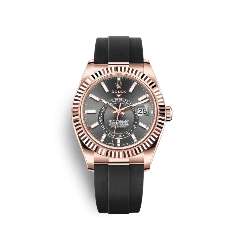 Rolex 326235 Sky Dweller Rose Gold Dark Rhodium Dial Oysterflex