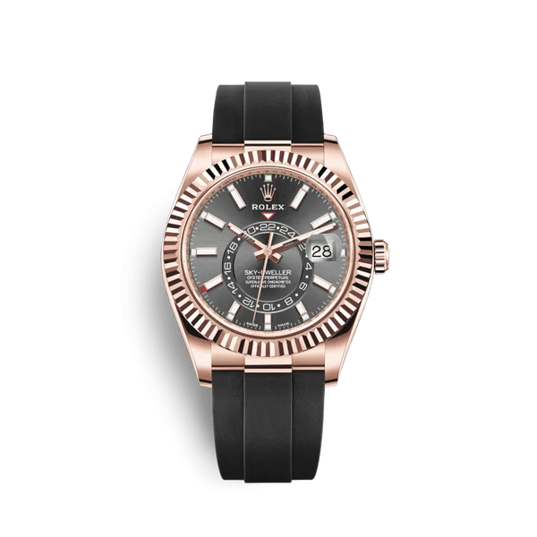 Rolex 326235 Sky-Dweller Rose Gold Dark Rhodium Dial Oysterflex