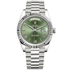 Rolex Day-Date 40 White Gold Olive Green Roman Dial Fluted 228236 platinum bracelet
