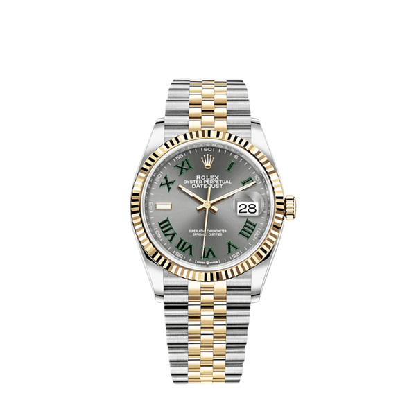 Rolex Datejust 41 Wimbledon Two Tone Fluted Bezel Dial Oyster 41mm 126333