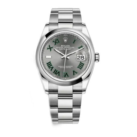 Rolex Datejust 36 Grey Green Wimbledon Dial Oyster bracelet 126200