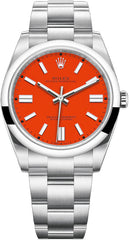 Rolex Oyster Perpetual 41mm Coral Red Dial 124300