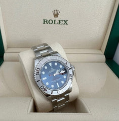 Rolex Yacht-Master 40 Stainless Steel Blue Dial Platinum Bezel Oyster Bracelet 126622 - New
