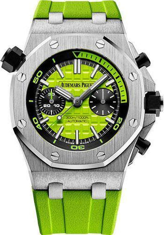 Audemars Piguet Royal Oak Offshore Diver Chronograph Watch-Green Dial 42mm-26703ST.OO.A038CA.01 - NY WATCH LAB 