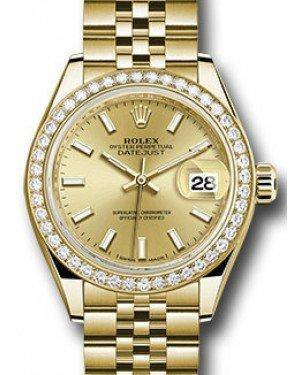 Rolex Datejust 28 279138 Champagne Index Diamond Bezel Yellow Gold Jubilee - Fresh - NY WATCH LAB 