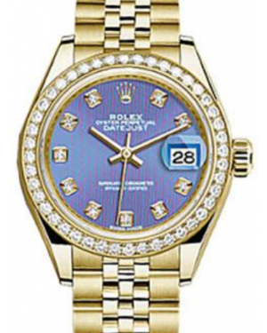 Rolex Datejust 28 279138 Lavender Diamond Markers & Bezel Yellow Gold Jubilee - Fresh - NY WATCH LAB 