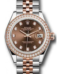 Rolex Datejust 28 279381 Chocolate Diamond Markers & Bezel Rose Gold & Stainless Steel Jubilee - Fresh - NY WATCH LAB 