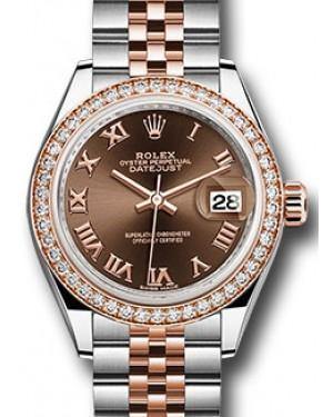 Rolex Datejust 28 279381 Chocolate Roman Diamond Bezel Rose Gold & Stainless Steel Jubilee - Fresh - NY WATCH LAB 