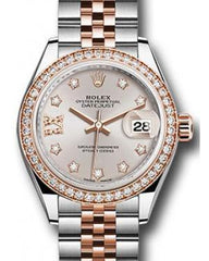 Rolex Datejust 28 279381 Sundust Diamond Roman 9 o' Clock Diamond Bezel Rose Gold & Stainless Steel Jubilee - Fresh - NY WATCH LAB 