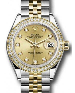 Rolex Datejust 28 279383 Champagne Diamond Markers & Bezel Yellow Gold & Stainless Steel Jubilee - Fresh - NY WATCH LAB 