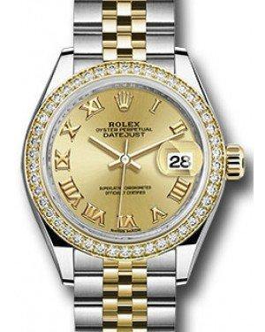 Rolex Datejust 28 279383 Champagne Roman Diamond Bezel Yellow Gold & Stainless Steel Jubilee - Fresh - NY WATCH LAB 