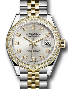 Rolex Datejust 28 279383 Silver Diamond Markers & Bezel Yellow Gold & Stainless Steel Jubilee - Fresh - NY WATCH LAB 