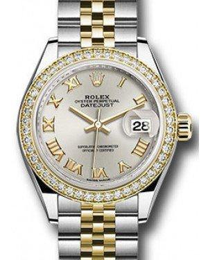 Rolex Datejust 28 279383 Silver Roman Diamond Bezel Yellow Gold & Stainless Steel Jubilee - Fresh - NY WATCH LAB 