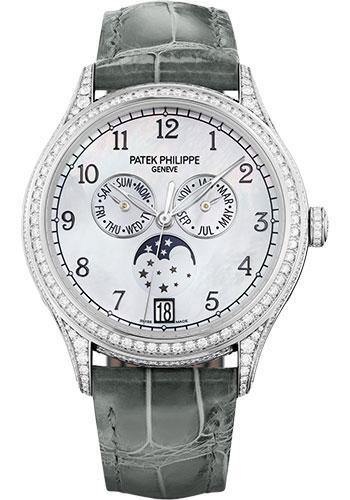 Patek Philippe 38mm Ladies Annual Calendar Complications Watch White Dial 4948G - NY WATCH LAB 
