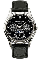 Patek Philippe 37.2mm Perpetual Calendar Moonphase Grand Complication Watch Black Dial 5140P - NY WATCH LAB 