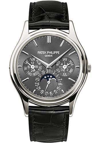 Patek Philippe 37.2mm Grand Complications Perpetual Calendar Moon Phase Watch Gray Dial 5140P - NY WATCH LAB 