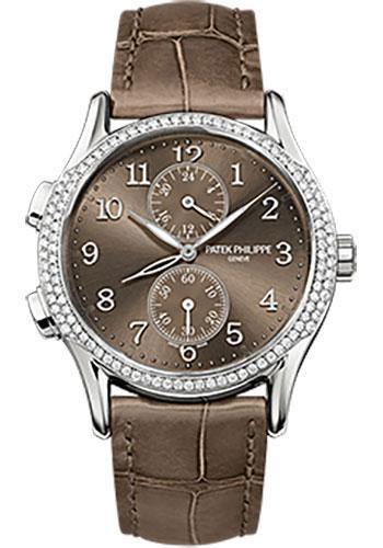 Patek Philippe 35mm Ladies Complications Watch Brown Dial 7134G - NY WATCH LAB 
