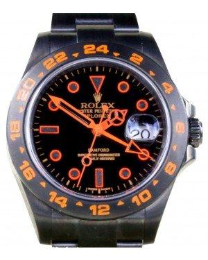 Rolex Explorer II 216570 Men 42mm PVD DLC Orange Stainless Steel Black GMT