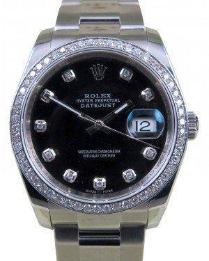 Rolex Datejust 116200 Black Diamond Bezel Dial 36mm Stainless Steel Oyster Fresh - NY WATCH LAB 