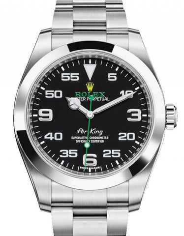 Rolex Air-King Stainless Steel Black Arabic Dial 40mm Green Hand Oyster Bracelet 116900 - Fresh - NY WATCH LAB 