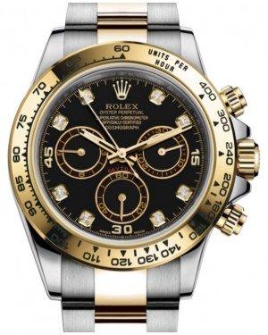 Rolex Daytona Yellow Gold/Steel Black Diamond Dial Yellow Gold Bezel Oyster Bracelet 116503 - NEW