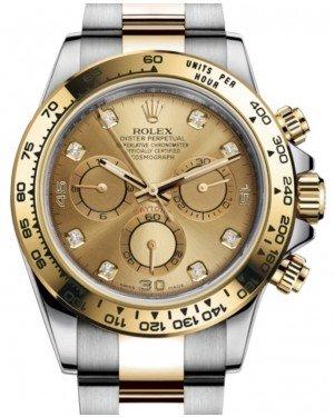 Rolex Daytona Yellow Gold/Steel Champagne Diamond Dial Yellow Gold Bezel Oyster Bracelet 116503