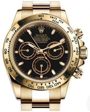 Rolex Daytona 116508 Yellow Gold Black Index Dial Yellow Gold Bezel Oyster Bracelet - NEW