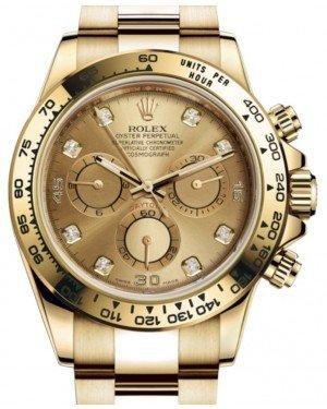 Rolex Daytona Yellow Gold Champagne Diamond Dial Yellow Gold Bezel Oyster Bracelet 116508 - New