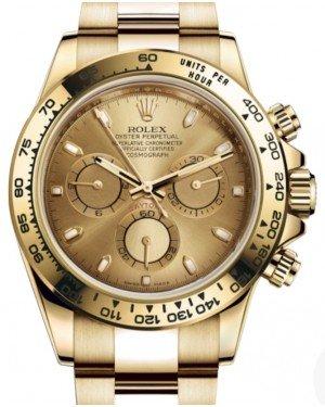 Rolex Daytona Yellow Gold Champagne Index Dial Yellow Gold Bezel Oyster Bracelet 116508 - NEW