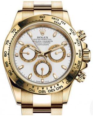 Rolex Daytona Yellow Gold White Index Dial Yellow Gold Bezel Oyster Bracelet 116508 - New