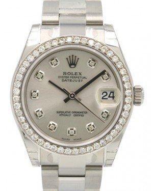Rolex Datejust 31 Lady Midsize Stainless Steel Silver Diamond Dial & Bezel Oyster Bracelet 178240 - Fresh - NY WATCH LAB 